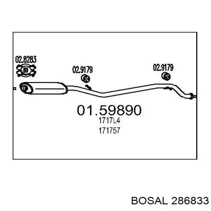 Купити 286833 Bosal Вихлопна труба
