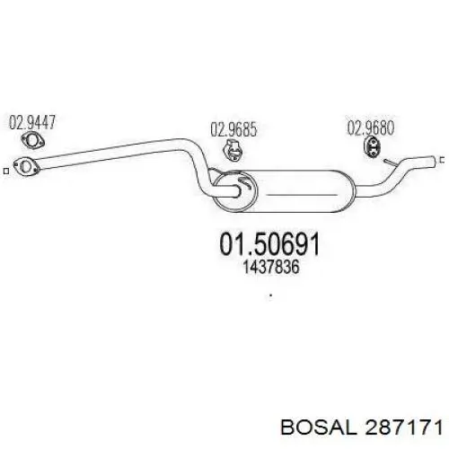 Глушник Bosal 287171 ціна, від 64.36 USD