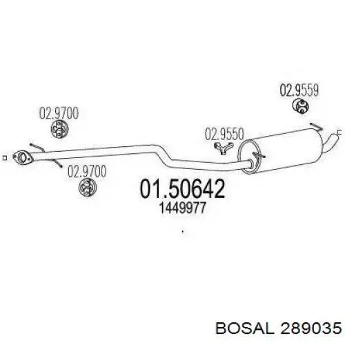 BS289035 Bosal глушник, центральна частина
