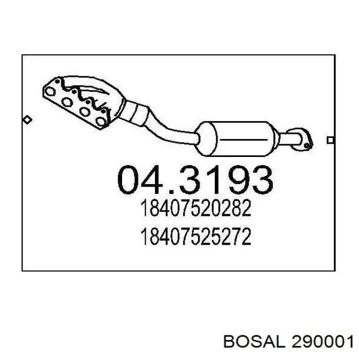 290001 Bosal Середній глушник
