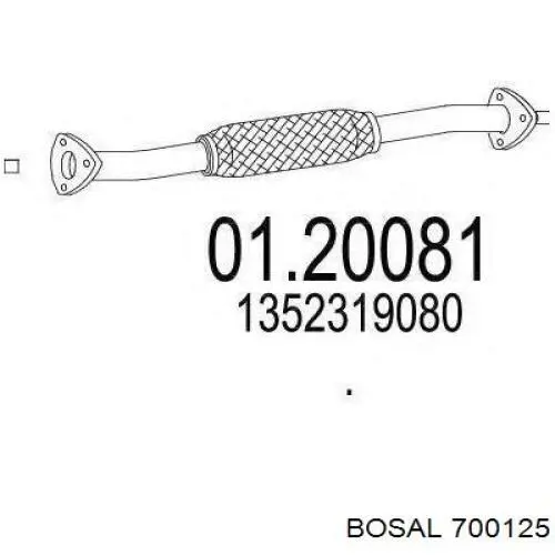 BS700125 Bosal труба вихлопна, від каталізатора до глушника