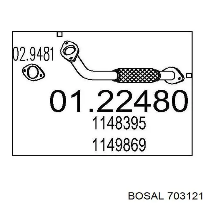 703121 Bosal Штани глушника передні