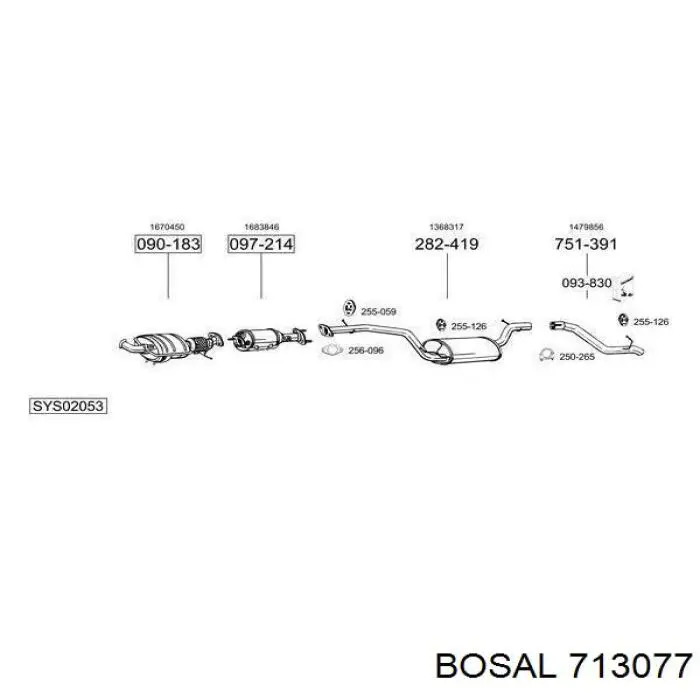 713077 Bosal Штани глушника передні