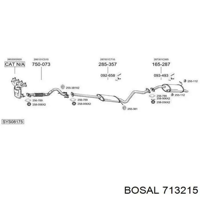 Труба приймальна (штани) глушника, передня Bosal 713215 ціна, від 59.92 USD