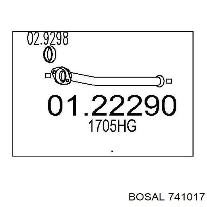 Труба приймальна (штани) глушника, передня Bosal 741017 ціна, від 393.88 UAH