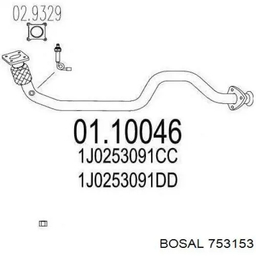 Глушник, передня частина 753153 Bosal