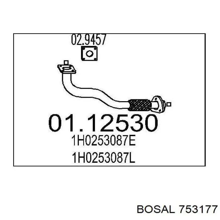 Купити 753177 Bosal Труба приймальна (штани) глушника, передня