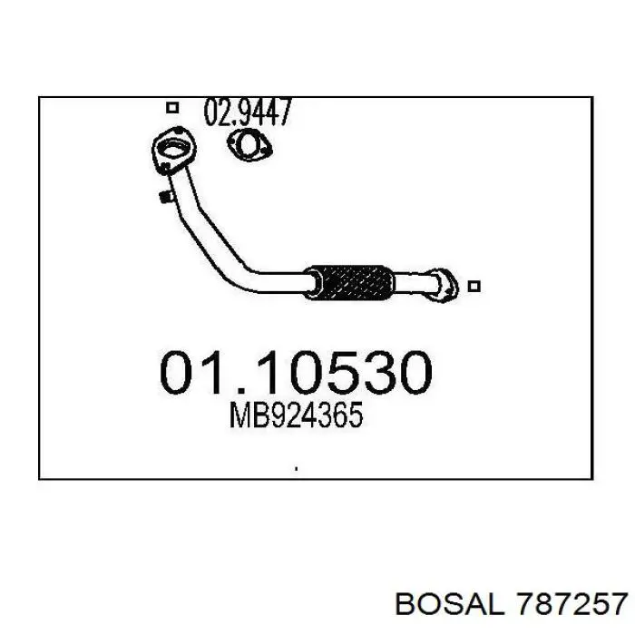 Купити 787257 Bosal Труба приймальна (штани) глушника, передня