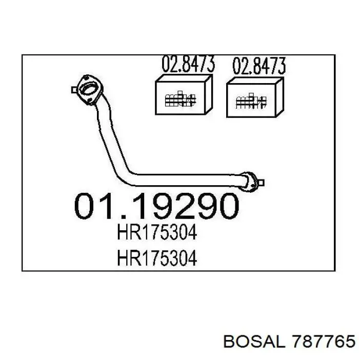Купити 787765 Bosal Труба приймальна (штани) глушника, передня
