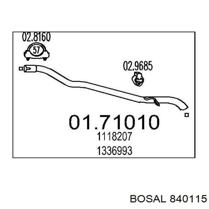 Вихлопна труба Bosal 840115 ціна, від 47.49 USD