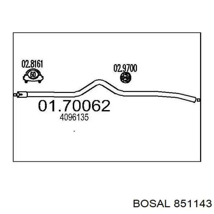 851143 Bosal Глушник, задня частина