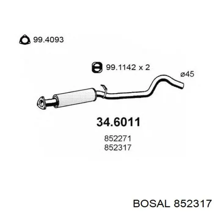 Глушник, центральна частина 852317 Bosal