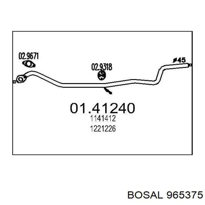 Глушник, передня частина 965375 Bosal