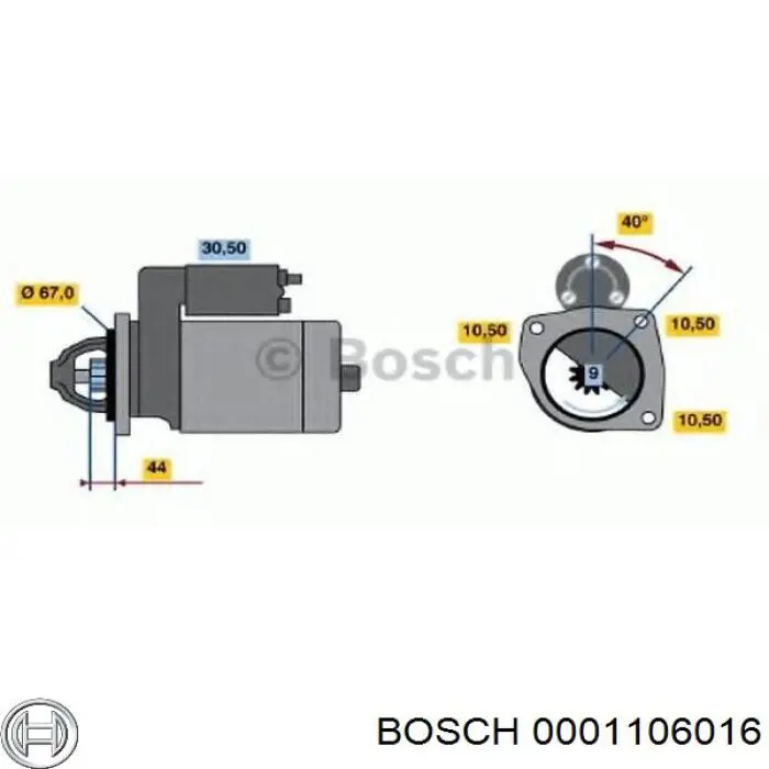 Стартер 0001106016 Bosch