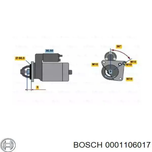 0001106017 Bosch Стартер двигуна