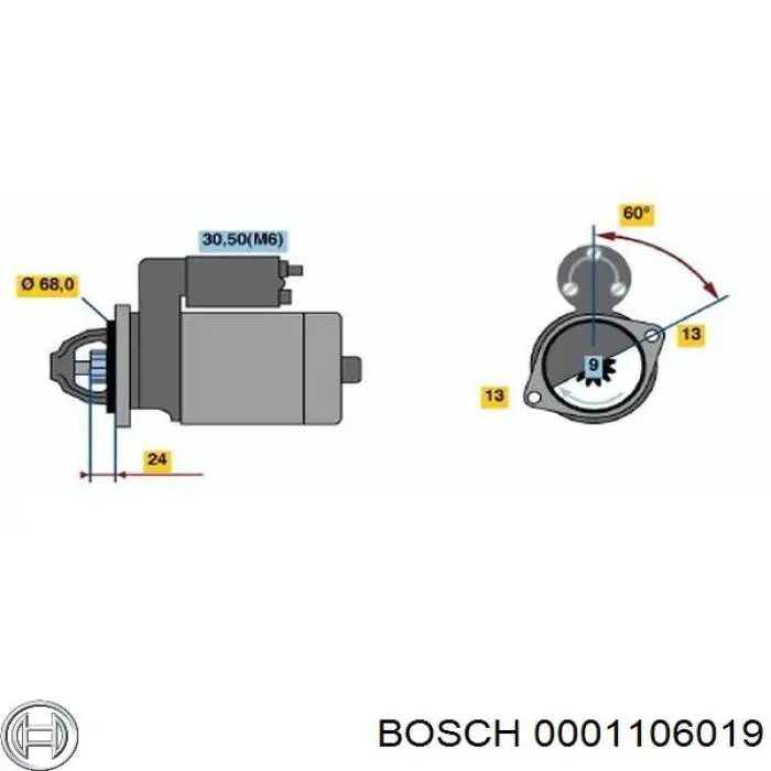 0001106019 Bosch Стартер двигуна