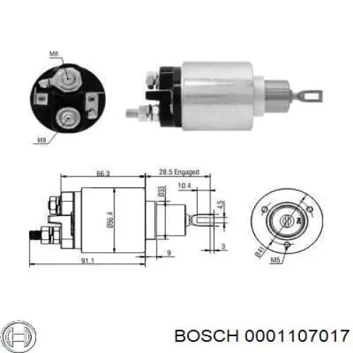 Купити 0001107017 Bosch Стартер