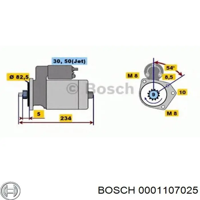 0001107025 Bosch Стартер двигуна
