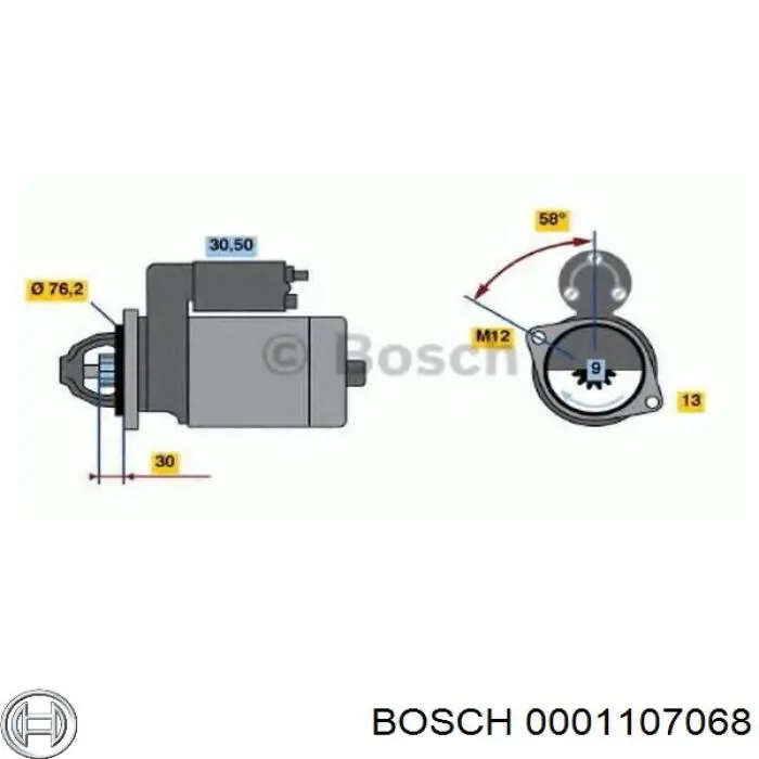 0001107068 Bosch Стартер двигуна