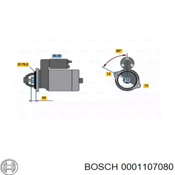 Стартер Bosch 0001107080 ціна, від 77.63 USD