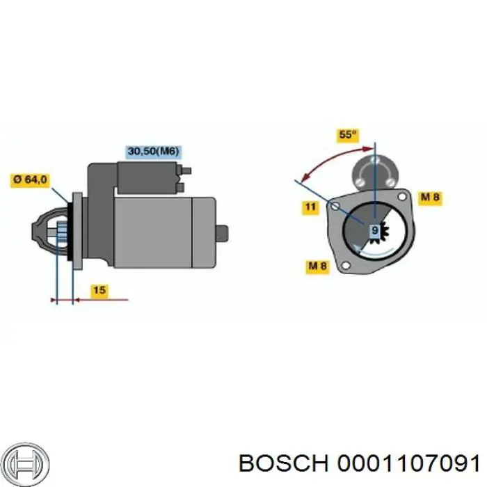 0001107091 Bosch стартер