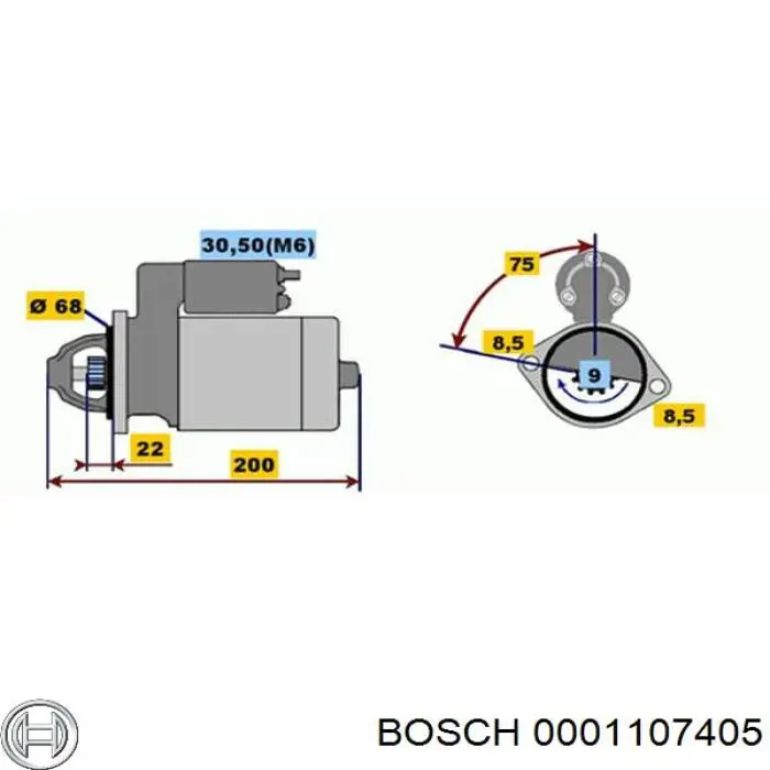 0001107405 Bosch стартер