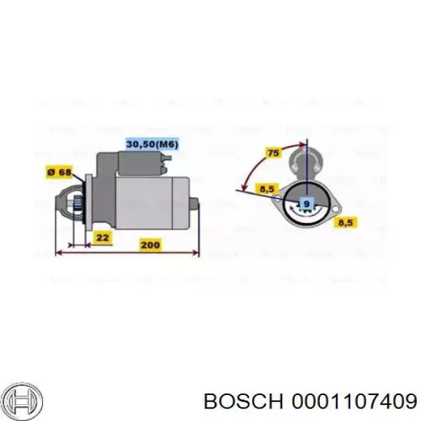 0001107409 Bosch Стартер двигуна
