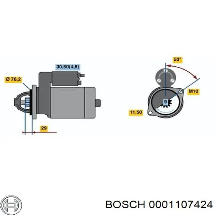 Стартер 0001107424 Bosch