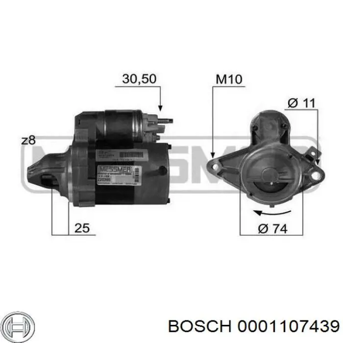 0001107439 Bosch Стартер двигуна