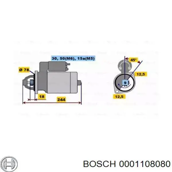0001108080 Bosch Стартер двигуна