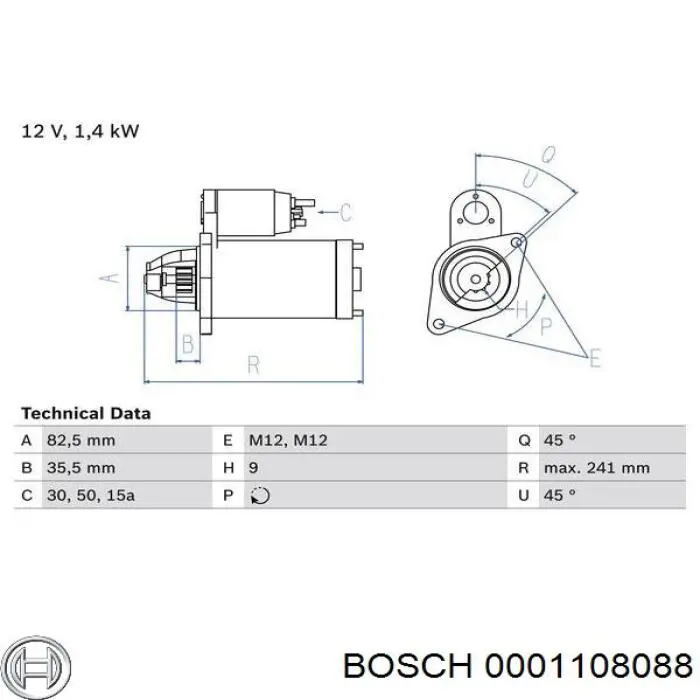0001108088 Bosch стартер