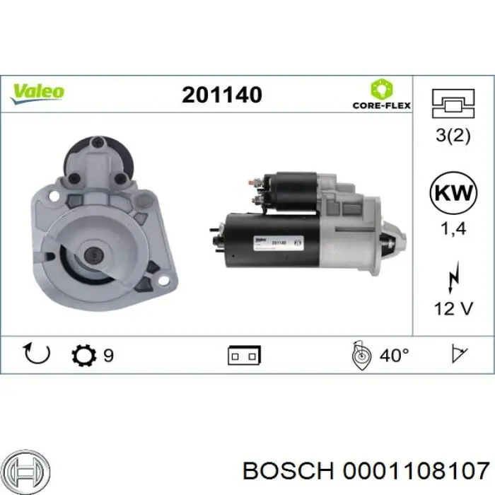 0001108107 Bosch Стартер двигуна