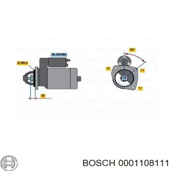 0001108111 Bosch Стартер двигуна