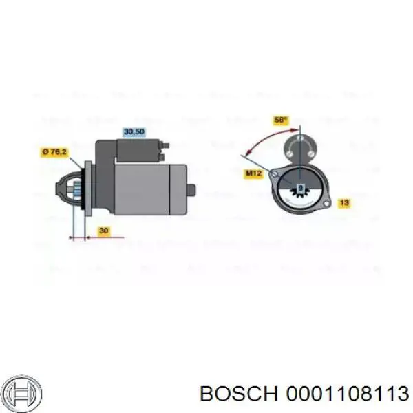 Стартер 0001108113 Bosch