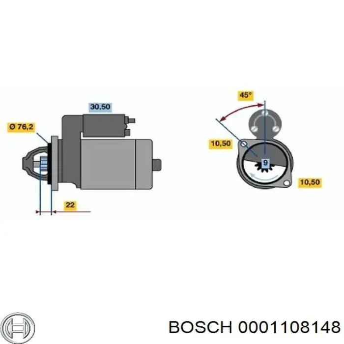 0001108148 Bosch Стартер двигуна