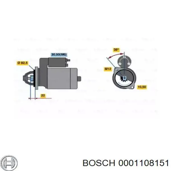 Стартер автомобільний Bosch 0001108151