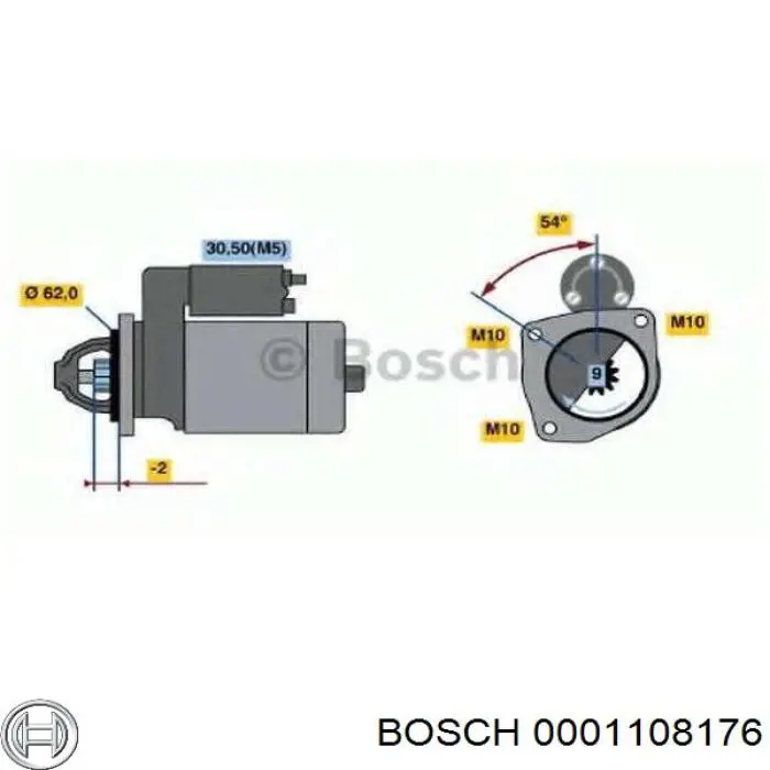 Купити 0001108176 Bosch Стартер