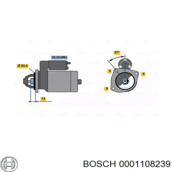 0001108239 Bosch Стартер двигуна