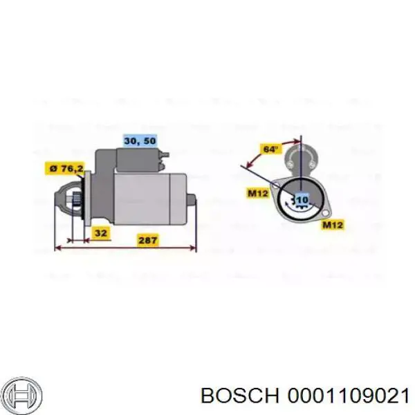Стартер Bosch 0001109021 ціна, від 27.28 USD