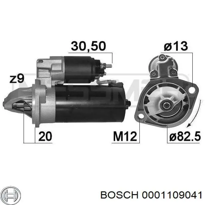 Купити 0001109041 Bosch Стартер
