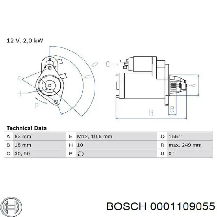 0001109055 Bosch Стартер двигуна