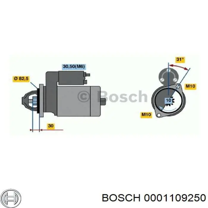 Стартер Bosch 0001109250 ціна, від 70.37 USD
