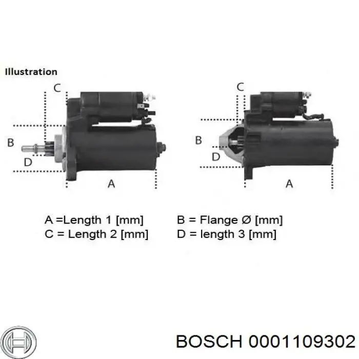 Стартер автомобільний Bosch 0001109302