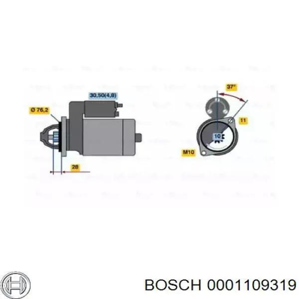 Стартер Bosch 0001109319 ціна, від 50.67 USD