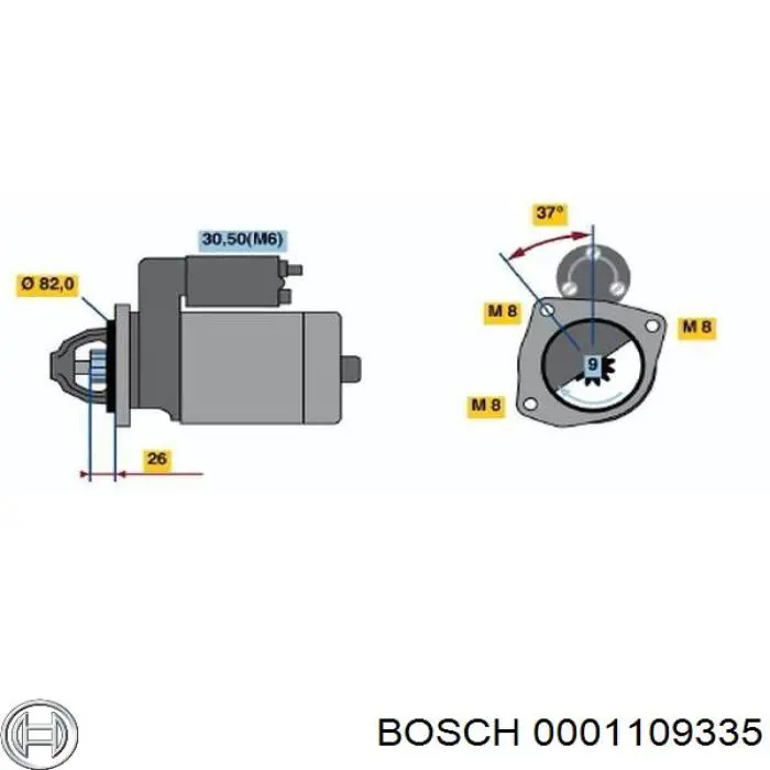 Стартер 0001109335 Bosch