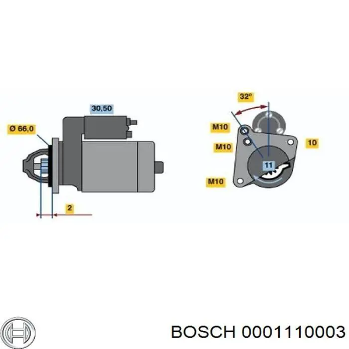 0001110003 Bosch Стартер двигуна