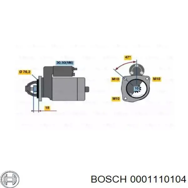Стартер 0001110104 Bosch