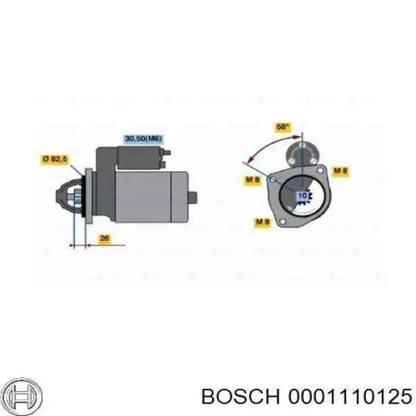 Купити 0001110125 Bosch Стартер