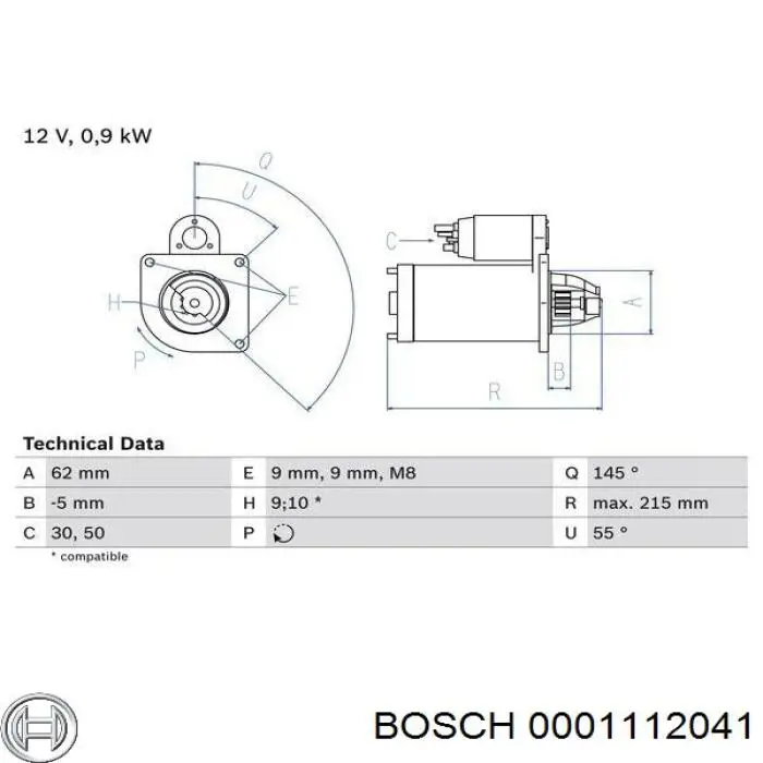 0001112041 Bosch стартер