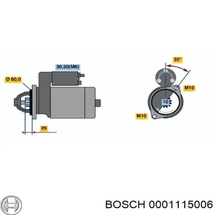 0001115006 Bosch Стартер двигуна